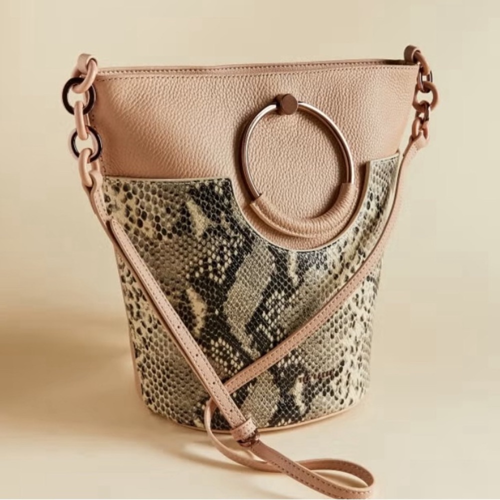 Ted Baker Pink and Black Snakeskin Bag